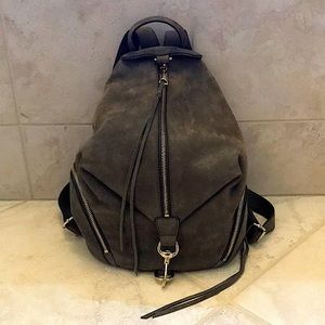 Unique, olive leather Rebecca Minkoff Julian backpack